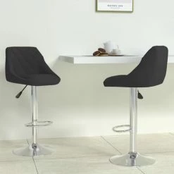 Tabourets De Bar Velours 2 Pcs Noir VidaXL