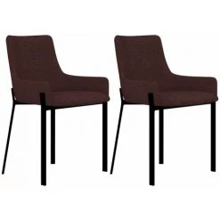DéCOSHOP26 Lot De 2 Chaises De Salle à Manger Cuisine Design Moderne Bordeaux Tissu - Or