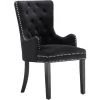 LIFE INTERIORS Chaise Capitonnée En Velours Noire - Avec Accoudoirs - Style Classique & Design - Pieds En Bois - Salle à Manger, Salon Ou Coiffeuse - Noir 1 LIFE INTERIORS Chaise Capitonnée En Velours Noire - Avec Accoudoirs - Style Classique & Design - Pieds En Bois - Salle à Manger, Salon Ou Coiffeuse - Noir -banc et tabouret Soldes Boutique 45807088 1