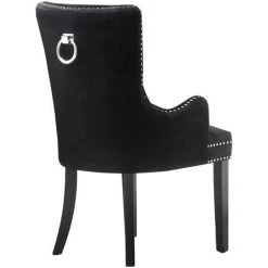 LIFE INTERIORS Lot De 2 Chaises Capitonnées En Velours Noires - Avec Accoudoirs - Style Classique & Design - Pieds En Bois - Salle à Manger, Salon Ou Coiffeuse - Noir 11 LIFE INTERIORS Lot De 2 Chaises Capitonnées En Velours Noires - Avec Accoudoirs - Style Classique & Design - Pieds En Bois - Salle à Manger, Salon Ou Coiffeuse - Noir -banc et tabouret Soldes Boutique 45807089 5