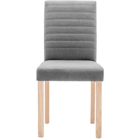 VidaXL Chaises De Salle à Manger 6 Pcs Gris Clair Tissu - Gris 7 VidaXL Chaises De Salle à Manger 6 Pcs Gris Clair Tissu - Gris – Image 5