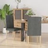 Chaises De Salle à Manger Tissu 2 Pcs Gris Foncé VidaXL -banc et tabouret Soldes Boutique 45871586 1