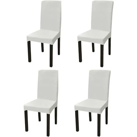 ILOVEMILAN 4pcs Housse De Chaise Droite Extensible Crème Pièce De Couverture De Chaise De Maison De Restaurant D'hôtel De Bureau De Couleur Unie 3 ILOVEMILAN 4pcs Housse De Chaise Droite Extensible Crème Pièce De Couverture De Chaise De Maison De Restaurant D'hôtel De Bureau De Couleur Unie
