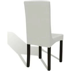 ILOVEMILAN 4pcs Housse De Chaise Droite Extensible Crème Pièce De Couverture De Chaise De Maison De Restaurant D'hôtel De Bureau De Couleur Unie 11 ILOVEMILAN 4pcs Housse De Chaise Droite Extensible Crème Pièce De Couverture De Chaise De Maison De Restaurant D'hôtel De Bureau De Couleur Unie -banc et tabouret Soldes Boutique 45872466 5