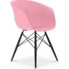 PRIVATEFLOOR Chaise De Salle à Manger Design Scandinave En Polypropylene Avec Pieds En Bois Sombre - Polin Rose - Bois De Hêtre, Acier, PP - Rose -banc et tabouret Soldes Boutique 45925083 1