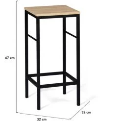 IDMARKET Lot De 4 Tabourets De Bar DETROIT Design Industriel 11 IDMARKET Lot De 4 Tabourets De Bar DETROIT Design Industriel -banc et tabouret Soldes Boutique 46281007 5