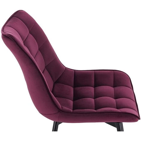 WOLTU 6X Chaise De Salle à Manger. Chaise De Cuisine.Assise Rembourrée En Velours épais. Pieds En Métal. Bordeaux 6 WOLTU 6X Chaise De Salle à Manger. Chaise De Cuisine.Assise Rembourrée En Velours épais. Pieds En Métal. Bordeaux – Image 4