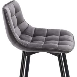 WOLTU 6X Tabouret De Bar. Chaise De Bar. Assise Rembourrée En Velours Avec Pieds Et Repose-Pieds En Métal.Gris Foncé -banc et tabouret Soldes Boutique 46355678 4