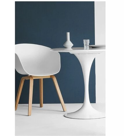 KOSMI Lot De 4 Chaises Scandinaves Très Confortables Avec Coque En Résine Blanche Et Pieds Bois 4 KOSMI Lot De 4 Chaises Scandinaves Très Confortables Avec Coque En Résine Blanche Et Pieds Bois – Image 2