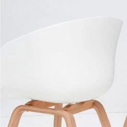 KOSMI Lot De 4 Chaises Scandinaves Très Confortables Avec Coque En Résine Blanche Et Pieds Bois 11 KOSMI Lot De 4 Chaises Scandinaves Très Confortables Avec Coque En Résine Blanche Et Pieds Bois -banc et tabouret Soldes Boutique 46450073 5