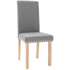 VidaXL Chaises De Salle à Manger 6 Pcs Gris Clair Tissu - Gris -banc et tabouret Soldes Boutique 46546229 4