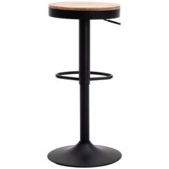 MOLOO WOOD - Tabouret De Bar Réglable Industriel Chêne Et Pieds Métal Noir (x2) - Noir -banc et tabouret Soldes Boutique 46678089 3