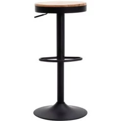 MOLOO WOOD - Tabouret De Bar Réglable Industriel Chêne Et Pieds Métal Noir (x2) - Noir -banc et tabouret Soldes Boutique 46678089 5