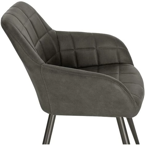 WOLTU 4xChaise De Salle à Manger. En Tissu Scientifique + Métal. Chaise De Salon. 49x43x81cm. Gris Foncé 6 WOLTU 4xChaise De Salle à Manger. En Tissu Scientifique + Métal. Chaise De Salon. 49x43x81cm. Gris Foncé – Image 4