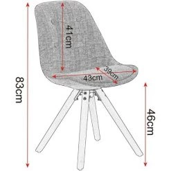 WOLTU Lot De 6 Chaise De Salle à Manger.siège En Lin.Chaise De Cuisine.pied En Bois.style Nordique.Gris -banc et tabouret Soldes Boutique 46749910 3