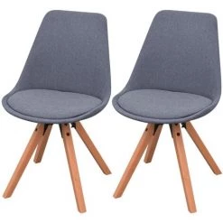 VidaXL Chaises De Salle à Manger Tissu 2 Pcs Gris Clair - Gris