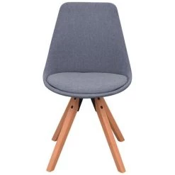 VidaXL Chaises De Salle à Manger Tissu 2 Pcs Gris Clair - Gris -banc et tabouret Soldes Boutique 4700637 3