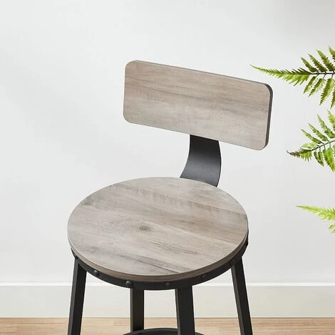 SONGMICS VASAGLE Lot De 2, Chaises De Bar, Tabourets Hauts, Avec Dossier, Siège De Cuisine, Cadre En Acier, Montage Facile, Siège De 73 Cm De Haut, Style Industriel, Grège Et Noir LBC026B02 4 SONGMICS VASAGLE Lot De 2, Chaises De Bar, Tabourets Hauts, Avec Dossier, Siège De Cuisine, Cadre En Acier, Montage Facile, Siège De 73 Cm De Haut, Style Industriel, Grège Et Noir LBC026B02 – Image 2