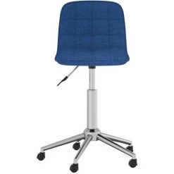 Chaise Pivotante De Salle à Manger Tissu Bleu VidaXL -banc et tabouret Soldes Boutique 47200448 4