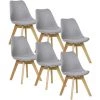WOLTU Lot De 6 Chaises De Salle à Manger. Pied En Bois. Assise En Similicuir. Style Nordique. Gris -banc et tabouret Soldes Boutique 47249167 1