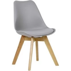 WOLTU Lot De 6 Chaises De Salle à Manger. Pied En Bois. Assise En Similicuir. Style Nordique. Gris -banc et tabouret Soldes Boutique 47249167 4