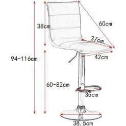 WOLTU 4x Tabouret De Bar En Similicuir.tabouret De Bar Pivotant.siège Bien Rembourré.hauteur Réglable.Gris -banc et tabouret Soldes Boutique 47249194 3