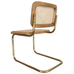 LÚZETE - CHAISE WEBSTER EN ROTIN NATUREL AVEC PIEDS DORÉS - Naturel -banc et tabouret Soldes Boutique 47266378 3