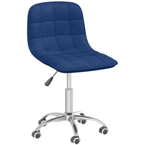 VidaXL Chaise Pivotante De Salle à Manger Tissu Bleu - Bleu 4 VidaXL Chaise Pivotante De Salle à Manger Tissu Bleu - Bleu – Image 2