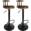 UNHO Lot De 2 Tabouret De Bar Industriel Réglable En Hauteur De 60-80cm Avec Dossier Et Repos-Pieds Siège De Bar En Bois Et Metal - Vin Rouge -banc et tabouret Soldes Boutique 47363898 1