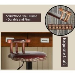 UNHO Lot De 2 Tabouret De Bar Industriel Réglable En Hauteur De 60-80cm Avec Dossier Et Repos-Pieds Siège De Bar En Bois Et Metal - Vin Rouge 11 UNHO Lot De 2 Tabouret De Bar Industriel Réglable En Hauteur De 60-80cm Avec Dossier Et Repos-Pieds Siège De Bar En Bois Et Metal - Vin Rouge -banc et tabouret Soldes Boutique 47363898 5