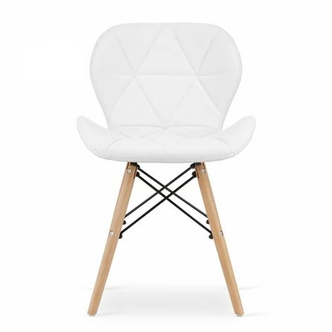 HUCOCO LAGOSK - Lot De 4 Chaises Similicuir Style Glamour Salon/salle à Manger - 73x47x38 Cm - Chaise De Salle à Manger - Blanc 4 HUCOCO LAGOSK - Lot De 4 Chaises Similicuir Style Glamour Salon/salle à Manger - 73x47x38 Cm - Chaise De Salle à Manger - Blanc – Image 2