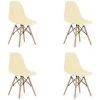 HUCOCO OSATA - Lot De 4 Chaises En PP Style Moderne Salon/cuisine - 81x54x46 Cm - Chaise De Salle à Manger - Beige -banc et tabouret Soldes Boutique 47477594 1