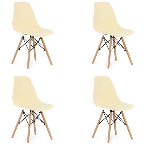 HUCOCO OSATA - Lot De 4 Chaises En PP Style Moderne Salon/cuisine - 81x54x46 Cm - Chaise De Salle à Manger - Beige 3 HUCOCO OSATA - Lot De 4 Chaises En PP Style Moderne Salon/cuisine - 81x54x46 Cm - Chaise De Salle à Manger - Beige