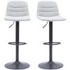 MILIBOO Tabourets De Bar Réglables En Tissu Gris Clair Et Métal (lot De 2) SAURY - Gris Clair