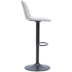 MILIBOO Tabourets De Bar Réglables En Tissu Gris Clair Et Métal (lot De 2) SAURY - Gris Clair -banc et tabouret Soldes Boutique 47485773 4