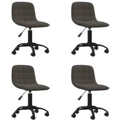 VidaXL Chaises Pivotantes De Salle à Manger 4 Pcs Gris Foncé Velours - Gris