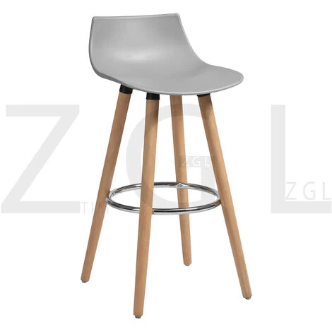 HOMEINBOX 5003 Lot De 2 Tabourets De Bar Scandinaves En Bois Gris En Plastique 5 HOMEINBOX 5003 Lot De 2 Tabourets De Bar Scandinaves En Bois Gris En Plastique – Image 3