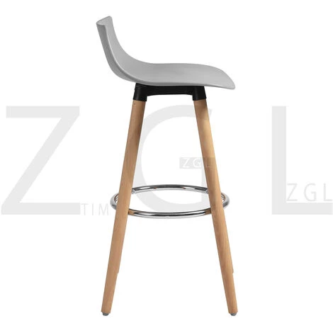 HOMEINBOX 5003 Lot De 2 Tabourets De Bar Scandinaves En Bois Gris En Plastique 6 HOMEINBOX 5003 Lot De 2 Tabourets De Bar Scandinaves En Bois Gris En Plastique – Image 4