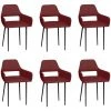 DéCOSHOP26 Lot De 6 Chaises De Salle à Manger Cuisine Design Moderne Similicuir Rouge Bordeaux - Or -banc et tabouret Soldes Boutique 47963973 1
