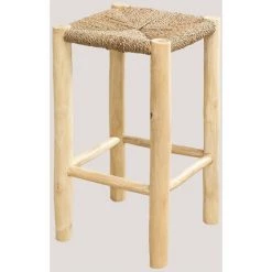 Tabouret Haut Aysa En Bois De Teck SKLUM Bois De Teck - ↑65 Cm