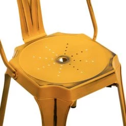 MOLOO OLDIES - Chaise Industrielle Métal Curry Patiné (x2) - Jaune -banc et tabouret Soldes Boutique 48042016 4
