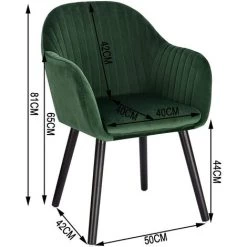 WOLTU Lot De 4 Chaises De Salle à Manger. Assise En Velours. Chaise Pour Cuisine/Salon/Café. Vert Foncé -banc et tabouret Soldes Boutique 48101166 3