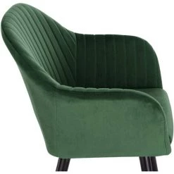 WOLTU Lot De 4 Chaises De Salle à Manger. Assise En Velours. Chaise Pour Cuisine/Salon/Café. Vert Foncé -banc et tabouret Soldes Boutique 48101166 4