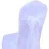 TINOR 25pc Rubans En Organza Housse De Chaise Nœuds Rubans Nœuds De Mariage Décoration De Ceremonie Fête événement Anniversaire 17 X 275cm 22 Colours(Non Inclure Les Housses De Chaise)-Blanc