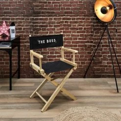 ALTOBUY SHAW - Chaise De Directeur Noire Et Bois - Noir -banc et tabouret Soldes Boutique 48226342 3