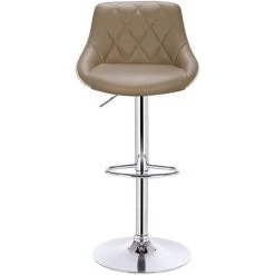 WOLTU 4x Tabourets De Bar. Design 2 Couleurs. Siege En Cuir Artificiel. Tabourets De Cuisine. Hauteur Réglable. Kaki+Blanc -banc et tabouret Soldes Boutique 48345330 4