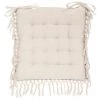Lot De 4 Galettes De Chaise Carrées Coloris Ivoire En Coton - Longueur 40 X Profondeur 40 X Hauteur 5 Cm -PEGANE- -banc et tabouret Soldes Boutique 48433225 1
