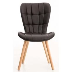 CLP Lot De 4 Chaises De Salle à Manger Elda En Similicuir Style Scandinave Marron 8 CLP Lot De 4 Chaises De Salle à Manger Elda En Similicuir Style Scandinave Marron -banc et tabouret Soldes Boutique 48476407 2