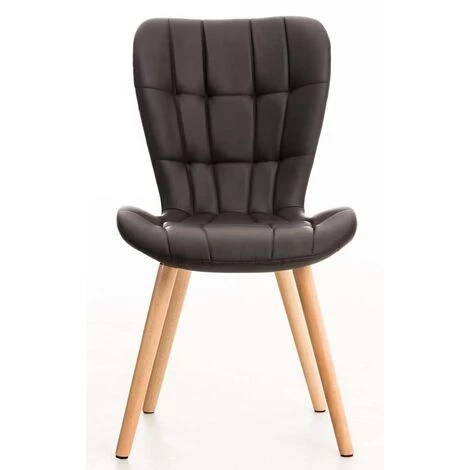 CLP Lot De 4 Chaises De Salle à Manger Elda En Similicuir Style Scandinave Marron 4 CLP Lot De 4 Chaises De Salle à Manger Elda En Similicuir Style Scandinave Marron – Image 2