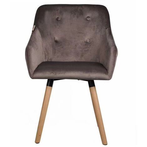 ESTEXO Chaise De Salle à Manger En Bois Chaise De Cuisine Ensemble De 2 Vintage Tissu Gris Foncé Velours 4 ESTEXO Chaise De Salle à Manger En Bois Chaise De Cuisine Ensemble De 2 Vintage Tissu Gris Foncé Velours – Image 2